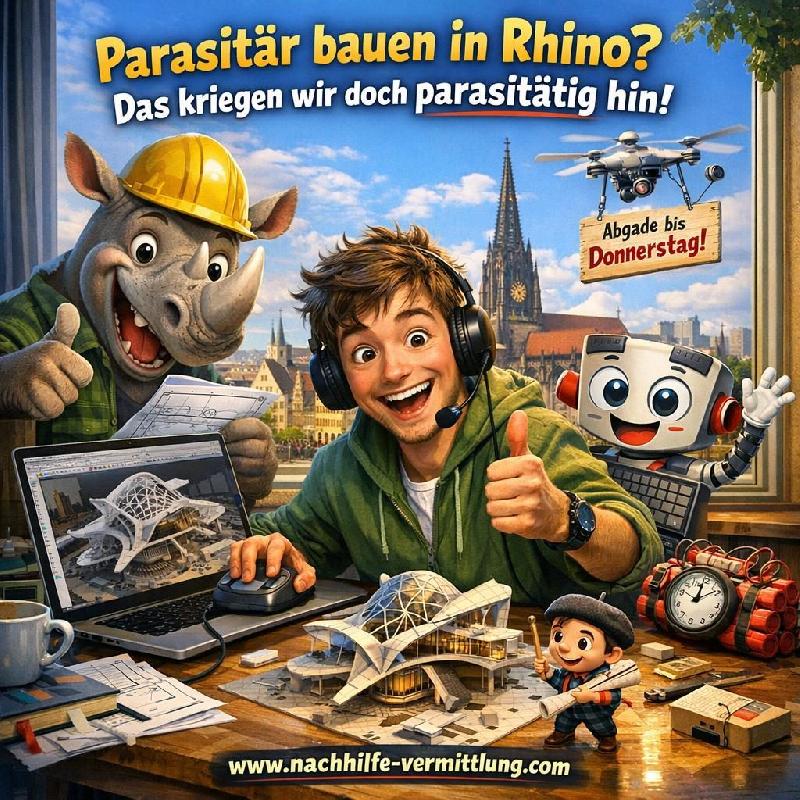 Nachhilfe Architektur, CAD, Rhino, Rhinoceros 3D, 3D-Modellierung Mümster